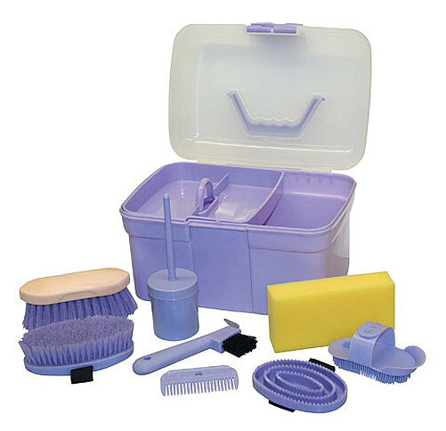 Putzbox für Kinder gefüllt, lila  