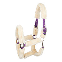 HV Polo Halfter Fur plum-​natural Pony 