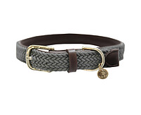 Ken. Gefl. Nylon Hundehalsband grau L 