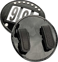 Kopfnummern Lackleder, rund, schwarz  