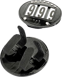 Kopfnummern Lackleder, rund, schwarz  